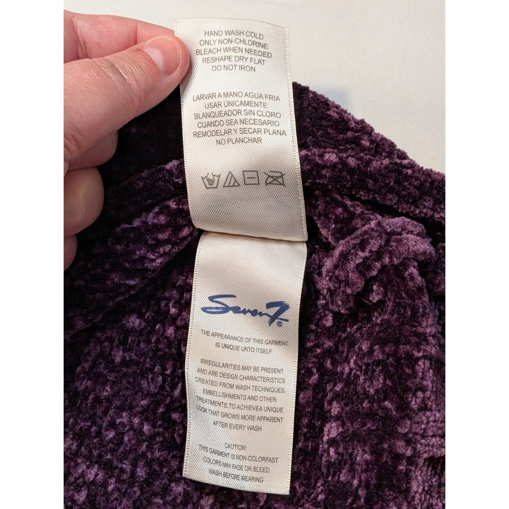 Seven7 Womens XXL Chenille Sweater Blackberry Wine Purple Crewneck Cozycore - Picture 7 of 7